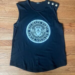 Balmain Black and White Logo Tee